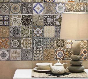 Decorative porcelain tile