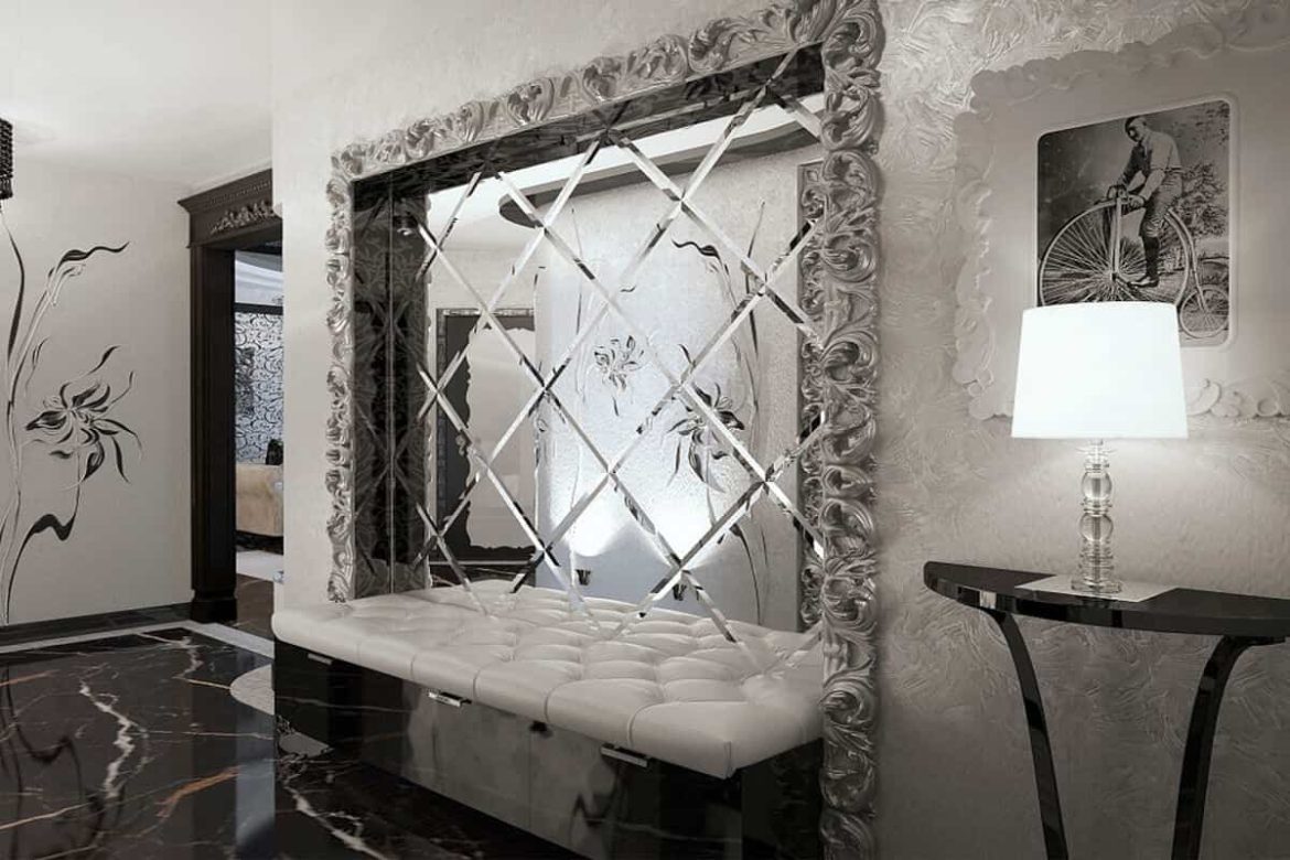 Glass Tile Mirror Frame is available in 12-inch and 1-inch